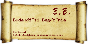 Budaházi Begónia névjegykártya